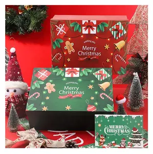 2023 Em Stock Luxo Folding Paper Box Meias Chapéu E Cachecol Gift Box Natal Eve Packaging Gift Box Ornamentos Set