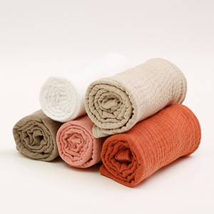 Lot de 5 bavoirs pour bébé en coton biologique, doux, absorbants, en tissu éponge, 4 couches, en mousseline, pour bébé - Product Image 5