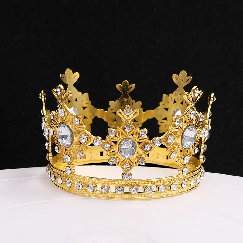 Decoração do bolo Alloy Crown Flower Dress Up Jóias Aniversário Coroa Crianças Headdress Adulto Cabelo Acessórios
