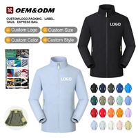 Veste d'extérieur coupe-vent personnalisée pour hommes, design vierge, impression de logo, respirante, pour équipe de travail, col montant, vente en gros