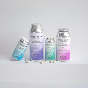 160ml 180ml 200ml 250ml Food Grade Metal Sliver Vitamin Bottle Packaging Label Printing Health Care Pill Capsule Bottles - Product Image 1