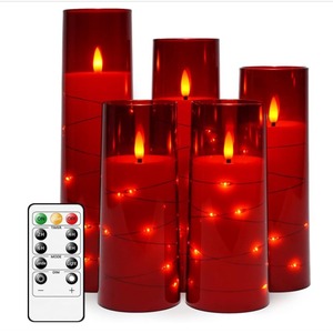 Velas <span class=keywords><strong>LED</strong></span> Electrónicas sin Llama, Juego de 5 Piezas, con Cadena de Estrellas Integrada, Luces <span class=keywords><strong>LED</strong></span> Acrílicas para Oración, Control Remoto, Decoración del Hogar - Product Image 4