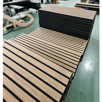 Panneau acoustique en bois à lattes, écologique, avec support en feutre PET, réduction du bruit, panneau mural acoustique pour la décoration intérieure moderne