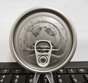 Argent Rond 214 #   (69,9 mm) Embout ouvrable facile en fer blanc avec revêtement jaune <span class=keywords><strong>pour</strong></span> emballage alimentaire en conserve - Product Image 2