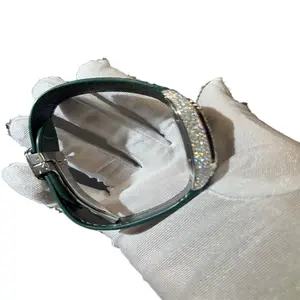 Intarsiato Moissanite di lusso di moda personalizzabile Logo orologio al quarzo diamante Moissanite orologio