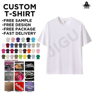 T-shirt en coton tricoté épais 230G 100% coton uni pour hommes et femmes, décontracté, automne, vente en gros - Product Image 1