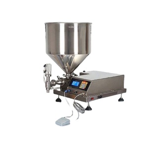Machine de remplissage semi-automatique pour beurre de cacahuète, sauce chili, crème, pâte, confiture, avec mélangeur pneumatique - Product Image 3