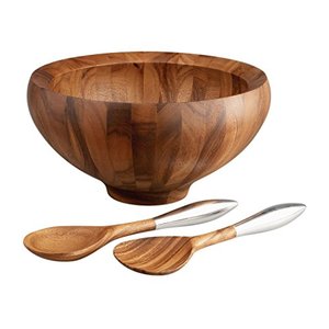 Cuencos de madera de diseño único y elegante con 2 espátulas Vajilla Cuenco decorativo Diseño curvo indio Cuencos ecológicos para servir - Product Image 2