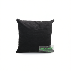Coussin en chenille noir 45*45CM, coussin de siège et oreiller en chenille - Product Image 1