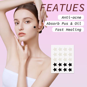 Patchs anti-acné bicolores en forme d'étoile |   Points de soin hydrocolloïdes noirs et blancs pour les boutons |   Couvre-imperfections invisible approuvé CE pour le visage - Product Image 2
