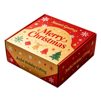Boîtes d'expédition en carton ondulé personnalisées pour Noël, imprimées en couleur, boîtes cadeaux pliables pour envoi postal