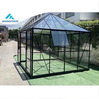 Serre à cadre en aluminium Serre en verre à montage facile pour jardins extérieurs Serre d'orangerie