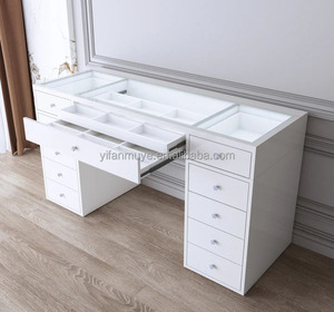 <span class=keywords><strong>Mesa</strong></span> <span class=keywords><strong>de</strong></span> Maquillaje Moderna y Duradera con Panel <span class=keywords><strong>de</strong></span> MDF, Luz LED y Joyeros, para Dormitorio o Apartamento, Diseño Blanco y Elegante - Product Image 4