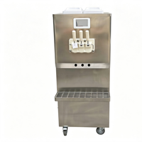 Nieuwe 3-smaken roestvrijstalen softijs- en bevroren drankencombinatiemachine met grote capaciteit voor fruit- en melk-sundae's