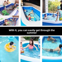 Piscine gonflable en PVC de forme carrée, design pliable pour une utilisation à domicile et en extérieur, modèle X-205