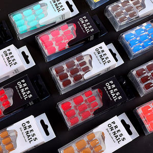 Short Press on Square <b>Nails</b> Full Cover French Fake <b>Nails</b> Supplies Press on False <b>Nail</b> <b>Set</b> Soft <b>Gel</b> Solid Private Label 24pcs ABS - Product Image 3