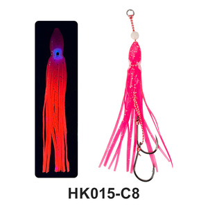Señuelo <span class=keywords><strong>de</strong></span> <span class=keywords><strong>pesca</strong></span> suave para <span class=keywords><strong>pesca</strong></span> <span class=keywords><strong>en</strong></span> alta mar, tipo falda <span class=keywords><strong>de</strong></span> pulpo y <span class=keywords><strong>calamar</strong></span>, con anzuelo <span class=keywords><strong>de</strong></span> asistencia triple, para movimiento lento y luminoso - Product Image 2