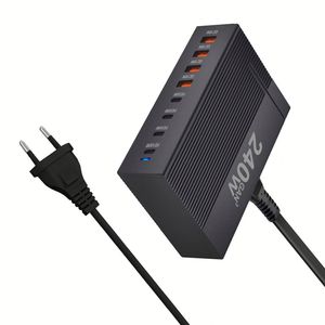 Portable 240W Travel GaN Charger <b>Adapter</b> US EU UK AU <b>Plug</b> 4C4A PD USB <b>C</b> Wall Charger Power Station for Desktop Laptop - Product Image 4