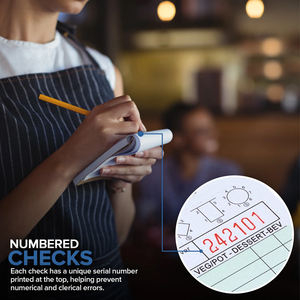 Carnet de commandes, factures, reçus et menus personnalisés en papier autocopiant NCR pour restaurants – Vente en gros - Product Image 2