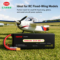 Baterai Drone Isi Ulang Viwipow High Performance 1500mAh 22.2V 60C untuk Fotografi Udara, Pemetaan & Balap FPV