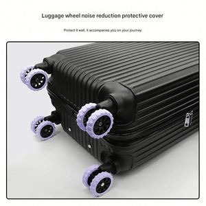 Nouvel accessoire universel en silicone pour bagages, idéal pour les voyages, avec des protections de roulettes silencieuses et pivotantes - Product Image 3