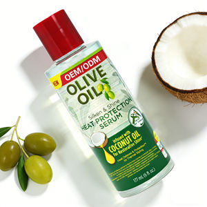 Suero protector de calor profesional para el cabello con aceite de oliva y coco, tratamiento antifrizz, defensa térmica y brillo nutritivo. - Product Image 1