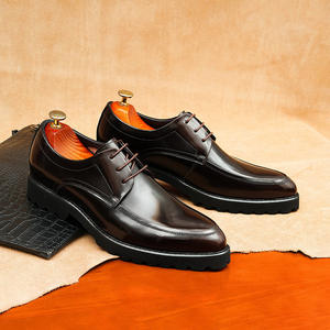 Bottes Chelsea confortables pour hommes 2025 à bout arrondi, en cuir véritable, chaudes en polaire, antidérapantes, à semelle épaisse, pour l'automne et l'hiver - Product Image 2