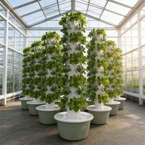 Système de tour hydroponique DIY à 11 étages et 44 trous avec tiges métalliques pour ferme extérieure et jardin de balcon - Product Image 1