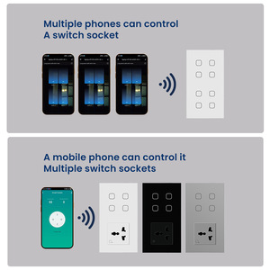 Smartdust OEM nuevo diseño 86*157 <span class=keywords><strong>Alexa</strong></span> 220V inteligente WiFi interruptor eléctrico de vidrio doble Polo pared táctil duradero nuevo Ewelink Tuya - Product Image 4