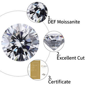 Amii-body Star en pierre synthétique avec diamant, ronds et amples, pour bague, 1ct D, VVS - Product Image 4