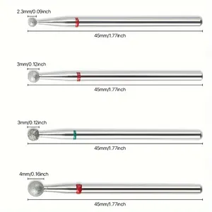 ชุดดอกสว่านเจียรเล็บเพชร 4 ชิ้น/ชุด สำหรับเครื่องเจียรเล็บไฟฟ้า อุปกรณ์เสริมสำหรับตัดหนังกำพร้า - Product Image 4