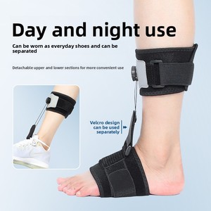 Attelle de pied tombant améliorée, support de cheville élastique réglable à <span class=keywords><strong>compression</strong></span> avec bouton rotatif pour l'aide au levage, idéale pour la rééducation post-AVC - Product Image 3