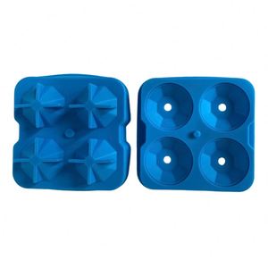 Moules à glaçons en silicone en forme de diamant pour whisky et cocktails, flexibles avec entonnoir, dépose facile, sans BPA, pour bar - Product Image 3