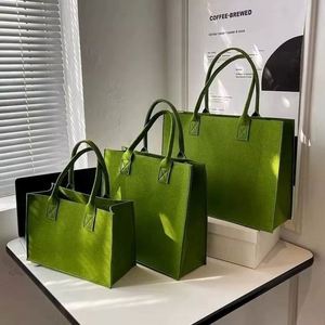 Custom Logo Heavy Duty Eco-Friendly Casual Large Capacity Felt <b>Bag</b> Women Felt Tote <b>Bag</b> Handbags Wool Felt Shopping <b>Bag</b> - Product Image 4