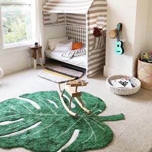 Tappeto a foglia verde in poliestere ad alta densità lungo in peluche con tecniche ricamate <span class=keywords><strong>per</strong></span> la <span class=keywords><strong>camera</strong></span> da letto o il bagno della ragazza - Product Image 5