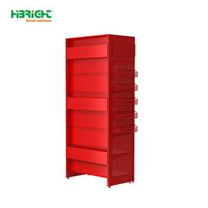 Black Single Sided <b>Wall</b> Display Gondola Rack For Convenience Retail Shop - Product Image 2