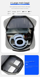 Mochila para ordenador portátil de gran capacidad personalizada de fábrica, mochila de negocios con carga USB, mochila para ordenador portátil - Product Image 4