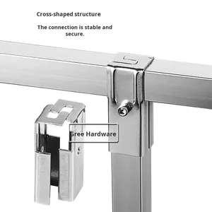 Connecteur de tube hexagonal en acier inoxydable 25, <span class=keywords><strong>joint</strong></span> égal, forgé, poli, basse pression, support de fleurs, porte-vêtements, étagère, raccords de tuyauterie - Product Image 4