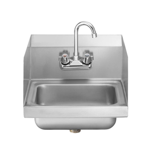 Robinet d'évier de cuisine moderne à une cuvette en acier inoxydable, fait à la main, mural sans robinet, à un trou - Product Image 3