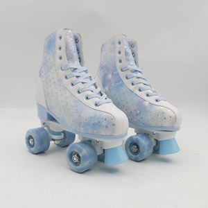 <span class=keywords><strong>Pattini</strong></span> a rotelle blu di design-decorazioni con cuori in <span class=keywords><strong>argento</strong></span> metallizzato, stile Vintage giocoso - Product Image 1