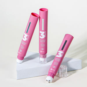 บรรจุภัณฑ์ลิปกลอสแบบบีบขนาด 10 มล. 15 มล. 20 มล. สีชมพูด้านเนื้อนุ่ม สำหรับอายครีม เซรั่ม ลิปบาล์ม แบบหลอดโรลออน พร้อมหัวแปรงโลหะเหล็ก - Product Image 4