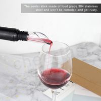 Bâton de refroidissement de bouteille de vin en acier inoxydable, meilleure vente, boîte cadeau emballée de qualité alimentaire refroidissant vos boissons