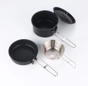Set da cucina in ghisa nera di alta qualità pentole e padelle padella antiaderente Set di pentole da campeggio - Product Image 2
