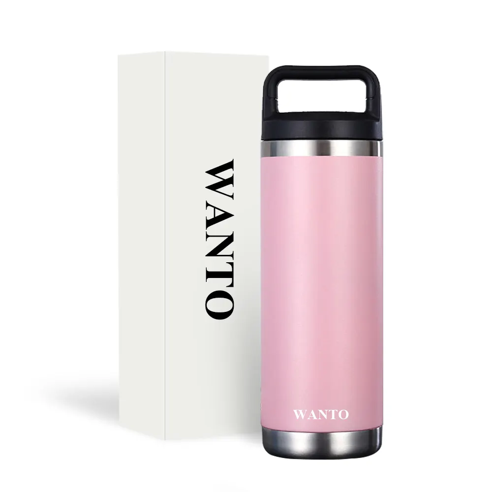 Wanto neue Luxus umwelt freundliche Leder Reise Reisetasche Kaffee Tee Flasche Vakuum krug für Großhandel und Werbung