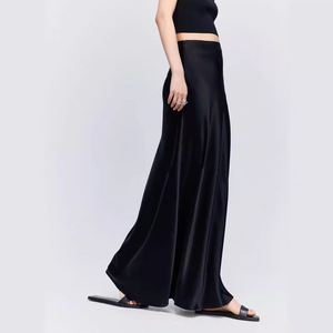 Wholesale <strong>Silk</strong> Women's Satin Maxi <strong>Skirt</strong> Custom Elegant High Waist Casual <strong>Long</strong> <strong>Skirt</strong> for Ladies - Product Image 4