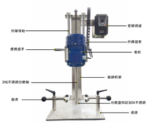 Chi phí thấp hiển thị kỹ thuật số phòng thí nghiệm tốc độ cao disperser Stirrer Dissolver Mixer với hoán đổi cho nhau agitators - Product Image 6