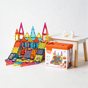 Ensemble de construction de <span class=keywords><strong>garage</strong></span> à voitures magnétiques avec voitures à rétrofriction 7,5 cm, blocs de construction STEM, jouet éducatif DIY pour enfants de 3 ans et plus - Product Image 4