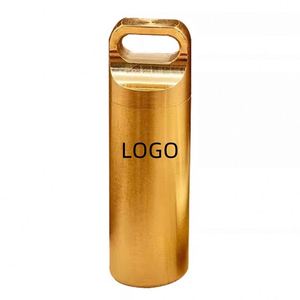 Portable Brass <b>Pill</b> Box Waterproof <b>Pill</b> Case Container Keychain <b>Pill</b> <b>Holder</b> for Outdoor Hiking Camping Custom Logo Supported - Product Image 1
