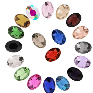 Cristal elíptico de vidrio, diamante de forma irregular con base puntiaguda, para decoración de carcasas de teléfono, accesorios para el cabello y material de diamante. - Product Image 1