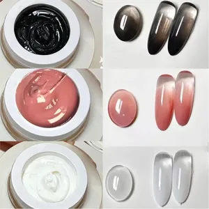 Vernis Gel 5ml Blanc Effet Ombre Dégradé Sans Résidu Aura Blush Blend Manucure Gel Polish Outil Repousse-cuticules Double Embout # 2g - Product Image 6